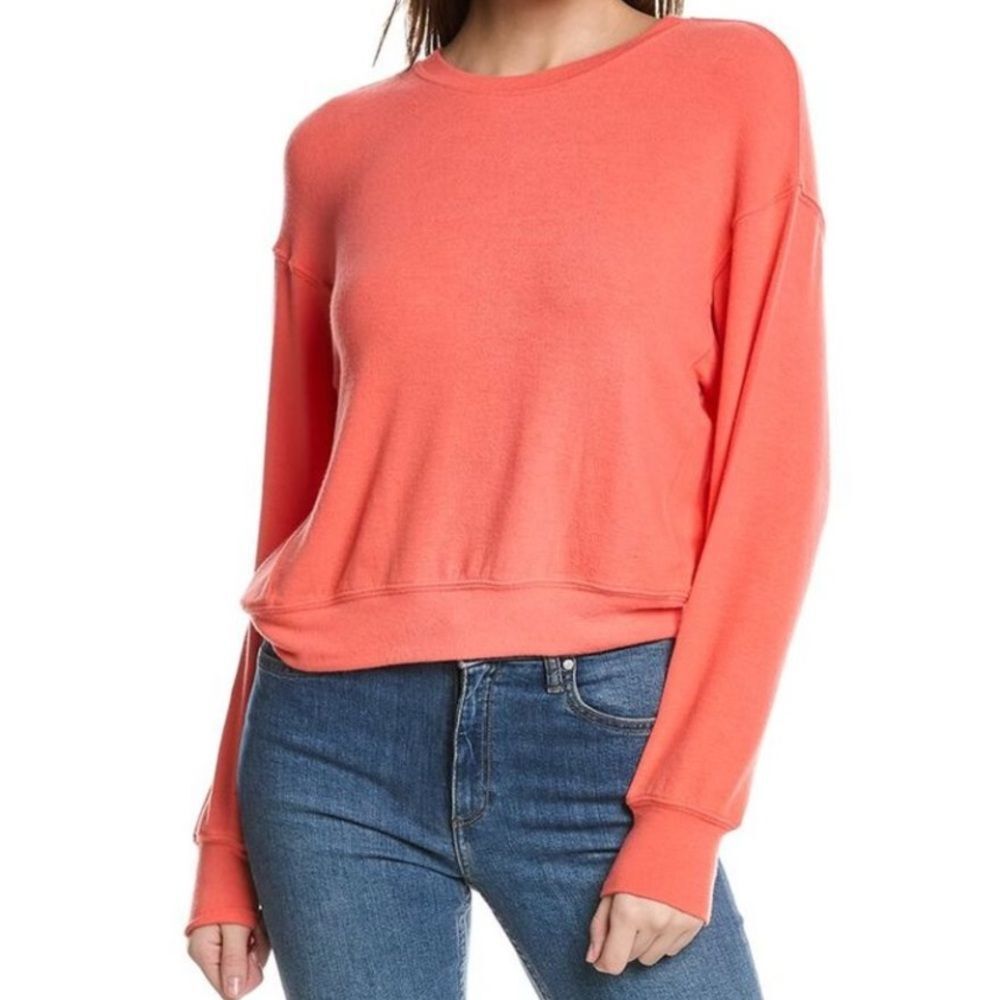 New Michael Stars coral pink sweatshirt pullover